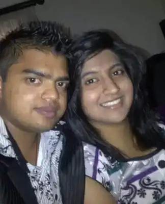 Pradhil Thakur Kooblall and his fiancée, Priyanka Nundkumar
