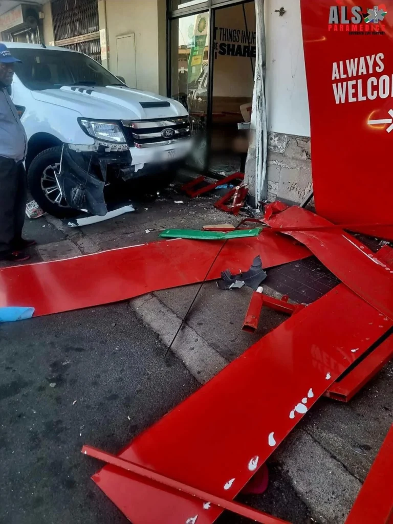 Two Injured After Vehicle Crashes into Fast Food Restaurant in Merebank